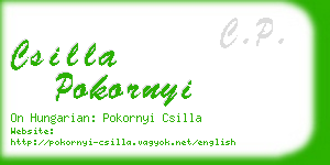 csilla pokornyi business card